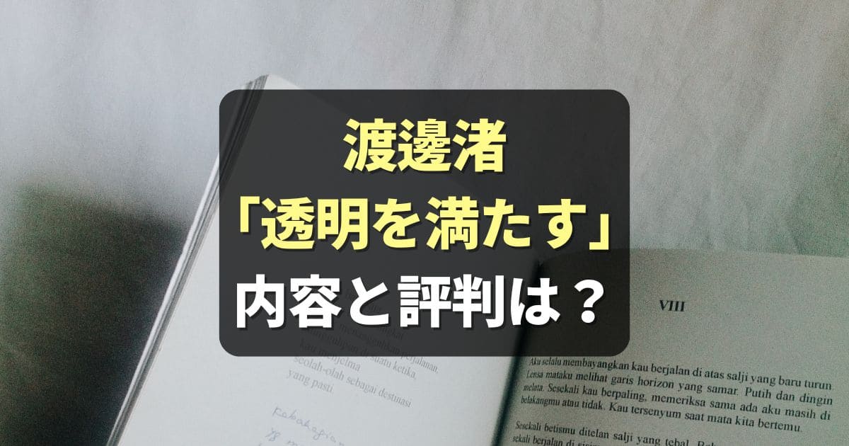 【ネタバレ】渡邊渚フォトエッセイ「透明を満たす」の内容と評価 感想